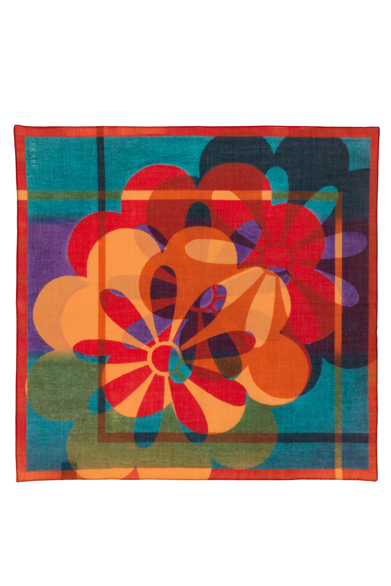 Tuch "Flower Splash 70ties – Cotton"