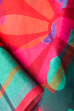 Tuch "Flower Splash green/blue – Cotton"