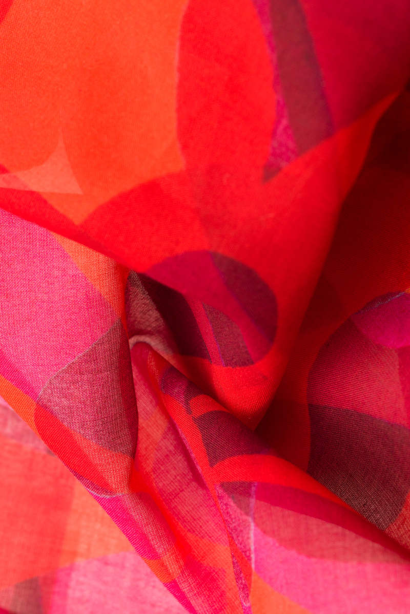 Tuch "Flower Splash red/pink – Cotton"